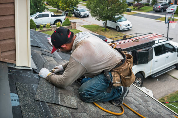 Professional Roofing technician working in Rockton, PA